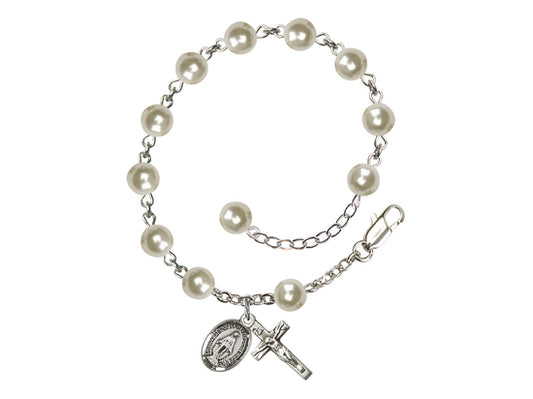 Miraculous RB5816 6mm Rosary Bracelet Cream Rose