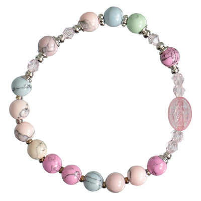 Rainbow Gemstone Children’s Rosary Bracelet (6mm) - Unique Catholic Gifts