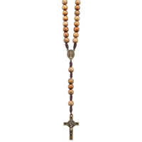 Rosary Necklace Brown Brazilian Walnut 8MM - Unique Catholic Gifts