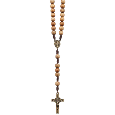 Rosary Necklace Brown Brazilian Walnut 8MM - Unique Catholic Gifts
