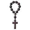Rose Carved Jujube Wood One Decade Rosary 13MM - Unique Catholic Gifts