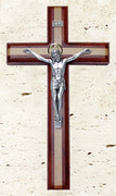 Rosewood with Maple Inlay Crucifix 11" - Unique Catholic Gifts
