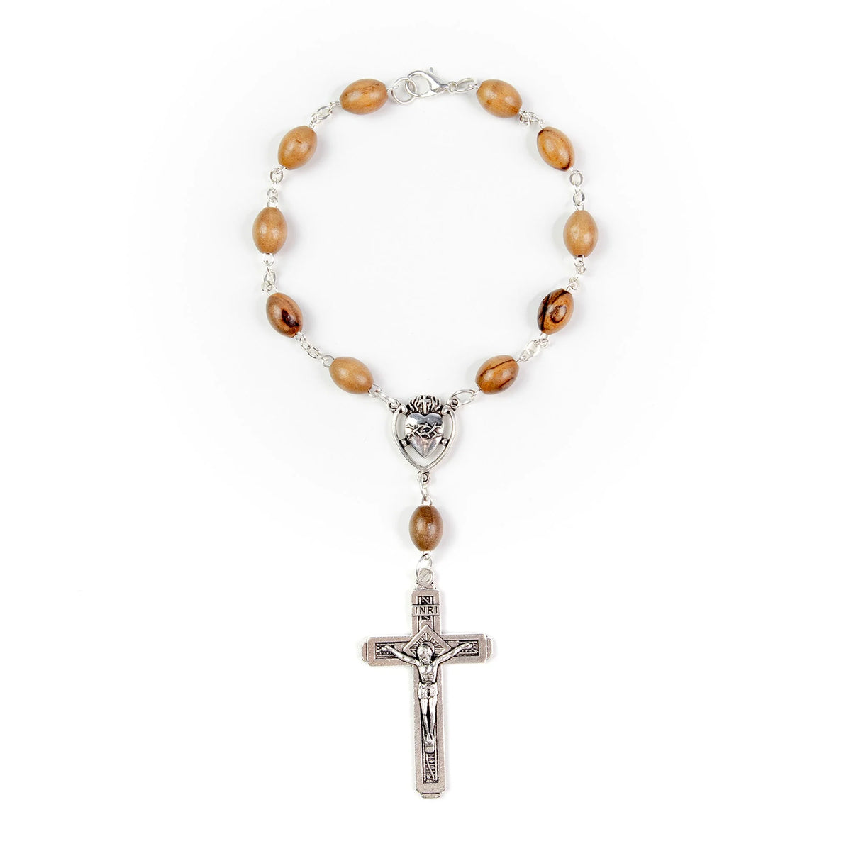 Sacred Heart of Jesus Holy Land Olive Wood Auto Rosary