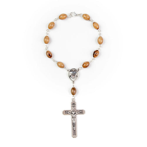Sacred Heart of Jesus Holy Land Olive Wood Auto Rosary