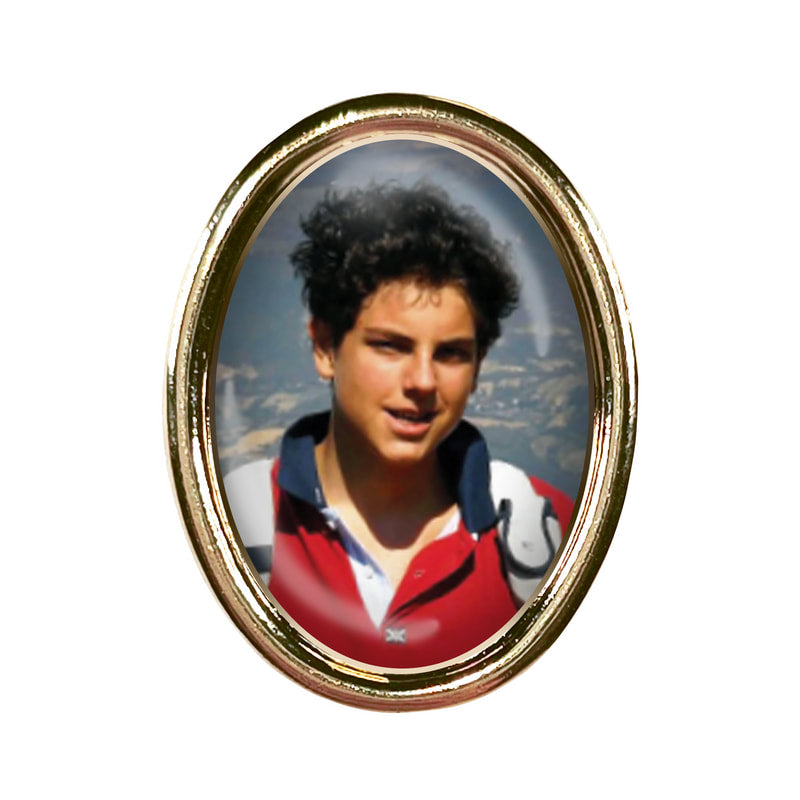 St. Carlo Acutis Photo Lapel Oval Pin 3/4"