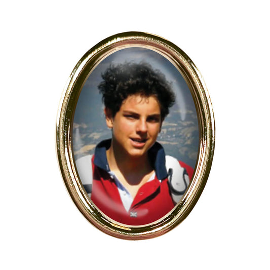 St. Carlo Acutis Photo Lapel Oval Pin 3/4"