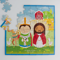 Saint Martin of Tours and Jesus Mini Puzzle - Unique Catholic Gifts