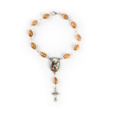 Jesus Divine Mercy Holy Land Olive Wood Auto Rosary