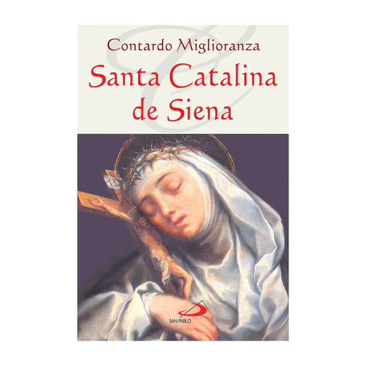 Book cover of Santa Catalina de Siena by Contardo Miglioranza featuring classical religious artwork and serif title text