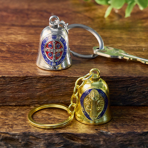 St. Benedict Gold Bell Keychain
