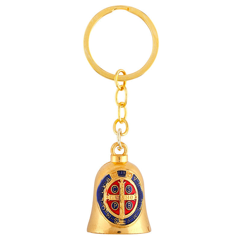 St. Benedict Gold Bell Keychain