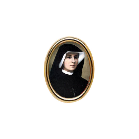 St. Faustian Photo Lapel Oval Pin 3/4"