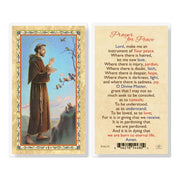 St. Francis Prayer For Peace Laminated Holy Card - Unique Catholic Gifts