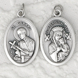 St. Gerard / Perpetual help - 1 inch Double Sided Oxi Medal 1" - Unique Catholic Gifts