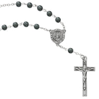 St. Michael Hematite  Auto Rosary - Unique Catholic Gifts