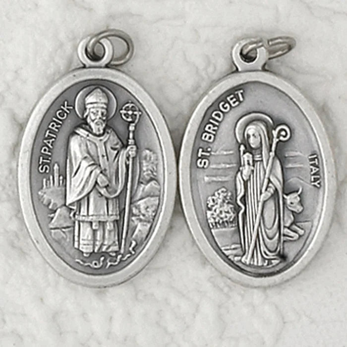 St. Patrick / St. Bridget Double Sided Oxi Medal 1" - Unique Catholic Gifts