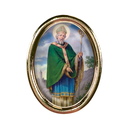 St. Patrick Photo Lapel Oval Pin 3/4"