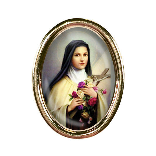 St. Therese of Lisieux Photo Lapel Oval Pin 3/4"