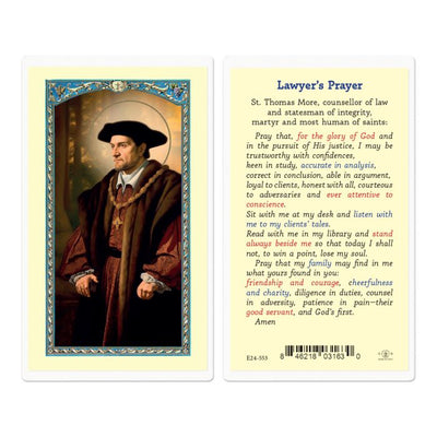 St. Thomas More Laminated Holy Card - Unique Catholic Gifts