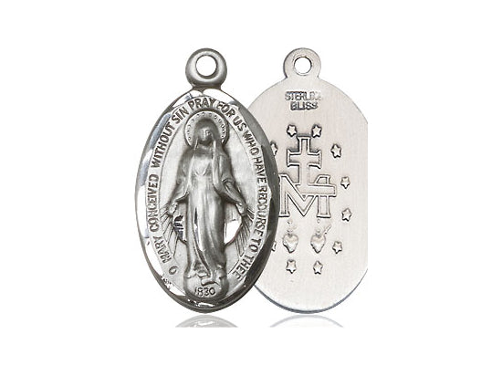 Sterling Silver Miraculous Pendant  (7/8") - Unique Catholic Gifts