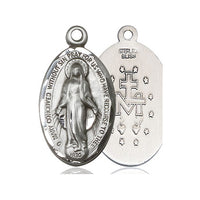 Sterling Silver Miraculous Pendant  (7/8") - Unique Catholic Gifts