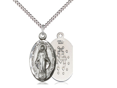 Sterling Silver Miraculous Pendant  (7/8