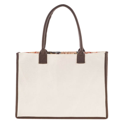 Be Strong and Courageous Floral Canvas Tote Bag - Joshua 1:9