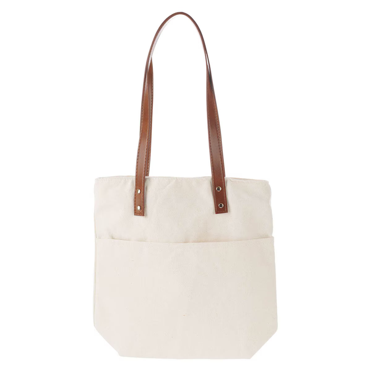 Always Be Joyful Taupe Floral Canvas Tote Bag - 1 Thessalonians 5:16