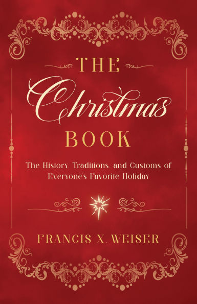 The Christmas Book by Francis X. Weiser, red cover with gold decorative accents and holiday-themed typography