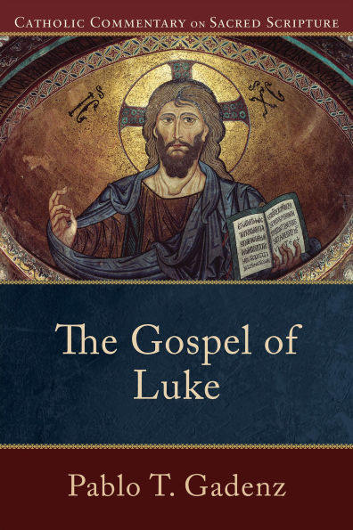 Book cover of The Gospel of Luke by Pablo T. Gadenz with Byzantine style icon of Christ and gold accents
