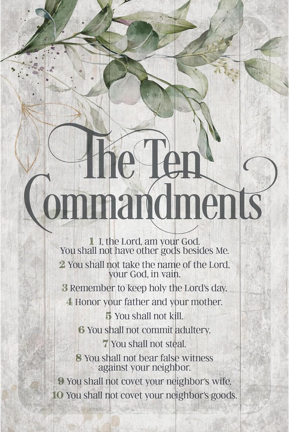 The Ten Commandments Wood Standing and Wall Plaque  6"x 9" - Unique Catholic Gifts