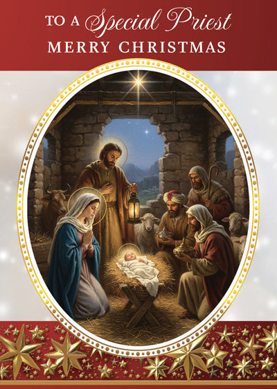 To a Special Priest Merry Christmas Greeting Card