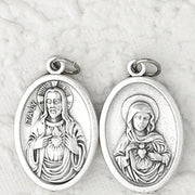 Twin Hearts Double Sided Oxi Medal 1" - Unique Catholic Gifts