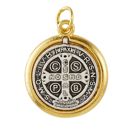 Two-Tone St. Benedict Medal 1/2"