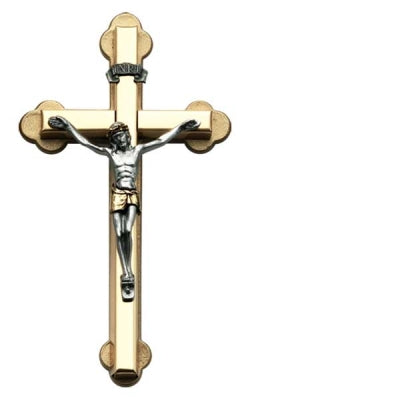 Mini Wall Crucifix Two-Tone 4"