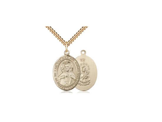 14kt Gold Scapular Pendant Necklace