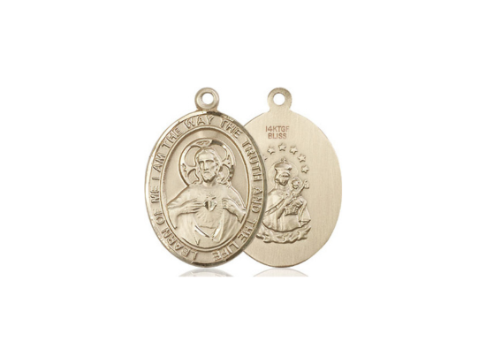 14kt Gold Scapular Pendant Necklace