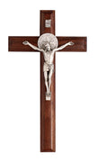 Walnut Saint Benedict Crucifix 9" - Unique Catholic Gifts