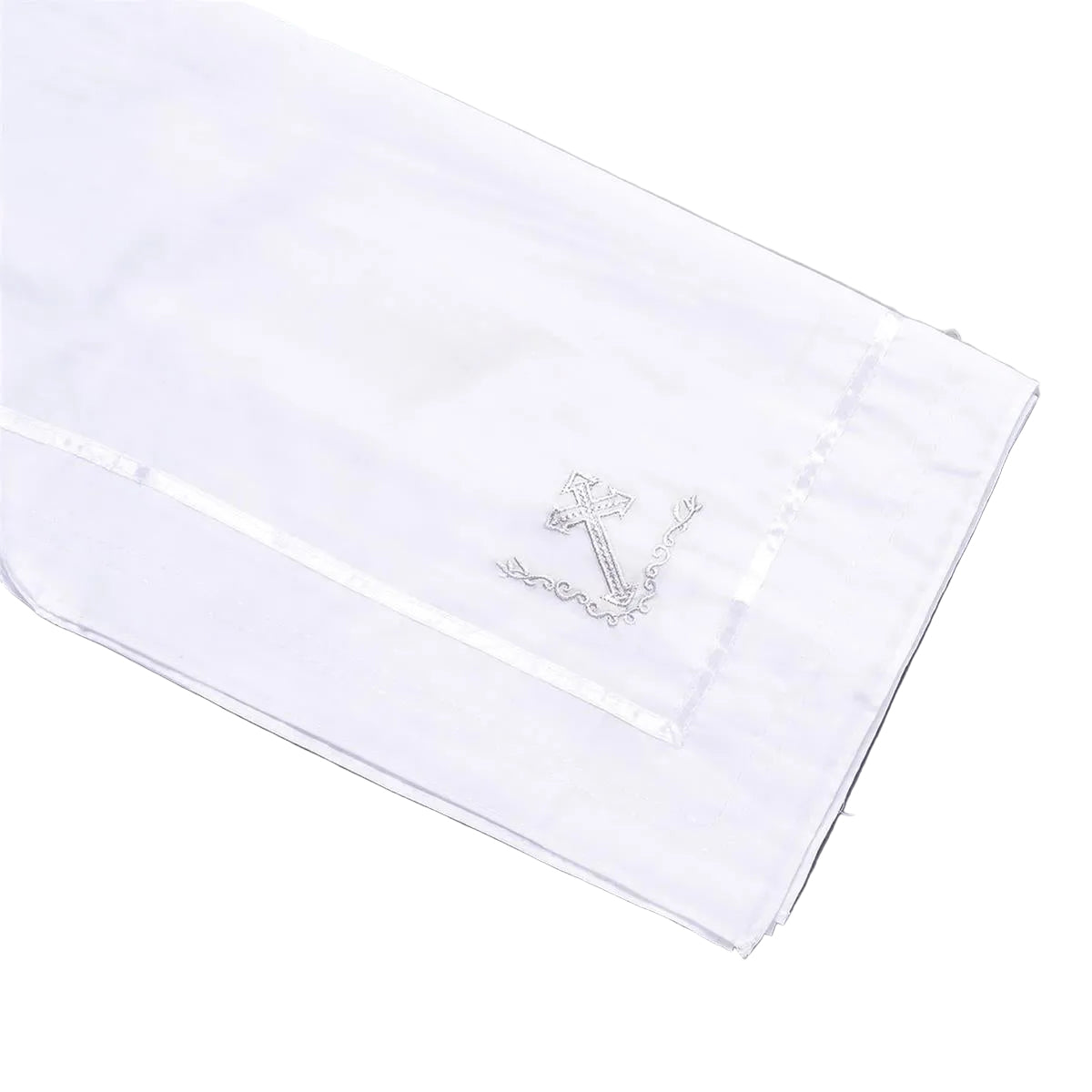 White Baptismal Blanket with Cross