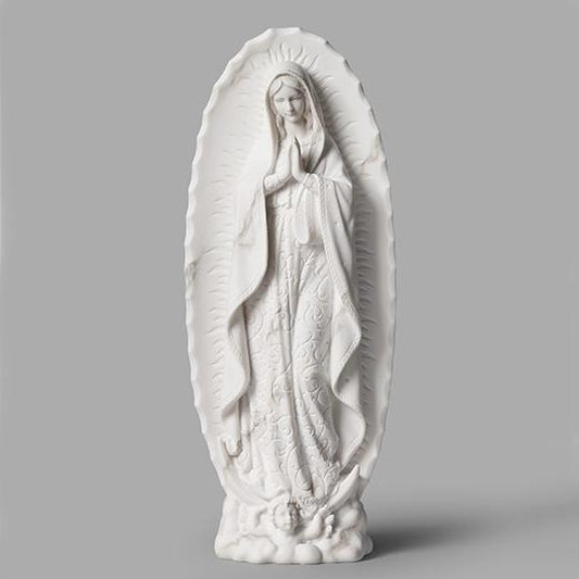 White Our Lady of Guadalupe Statue 9 3/4"