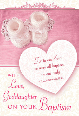 With Love  Granddaughter On Your Baptism Greeting Card - Unique Catholic Gifts