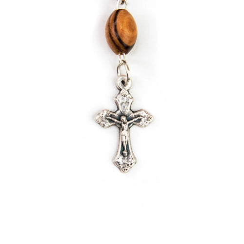 Holy Family (Dark) Holy Land Olive Wood Auto Rosary