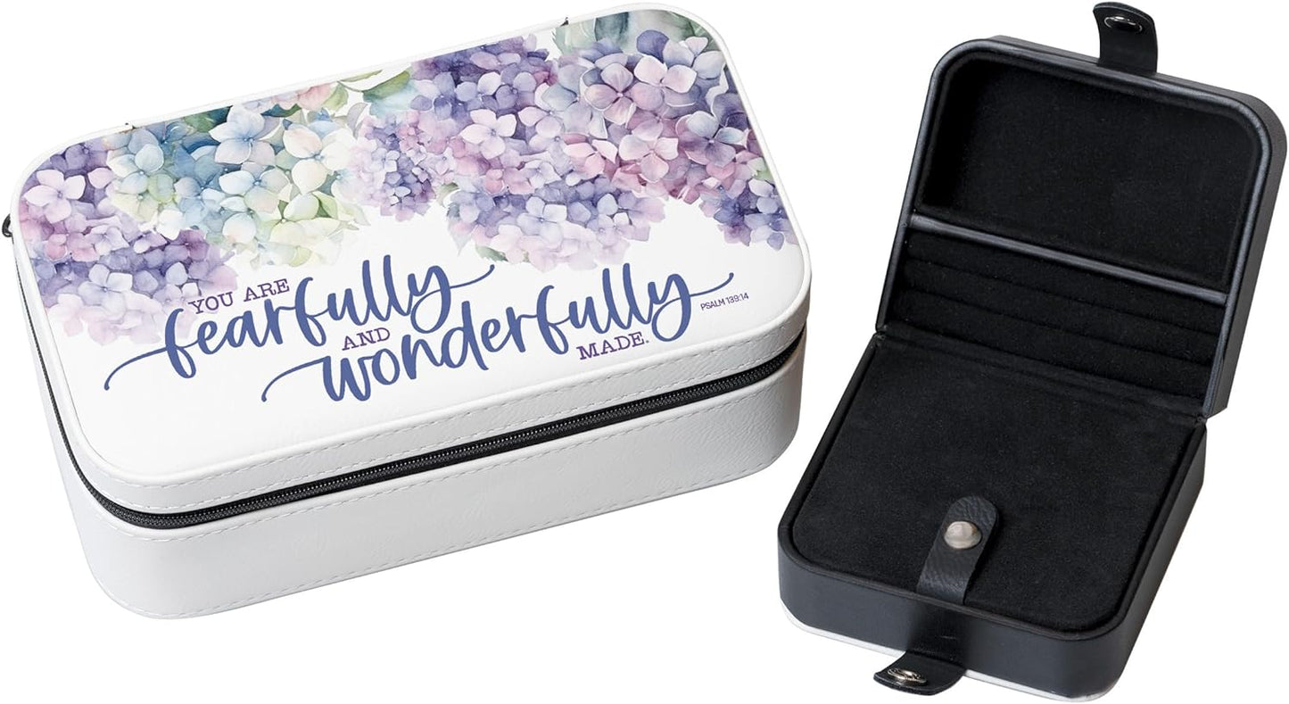 Everyday Hold the Possibility of a Miracle Jewelry Box with floral design, velvet interior, and snap closure, 4 by 7 inches.