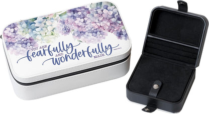 Everyday Hold the Possibility of a Miracle Jewelry Box with floral design, velvet interior, and snap closure, 4 by 7 inches.