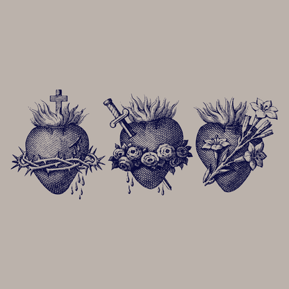 Holy Family Hearts | 3 Hearts of the Holy Family Tee: S