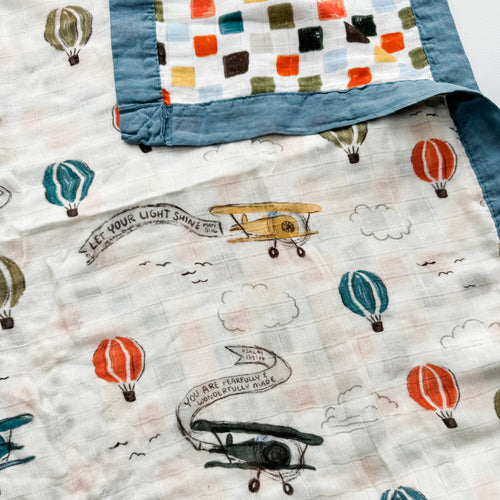 Scripture Planes Luxury Double Sided Muslin Catholic Blanket