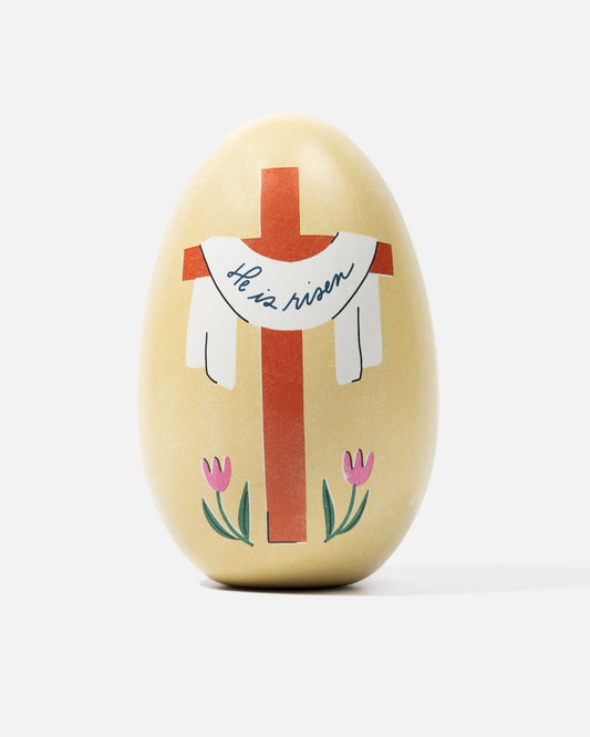 He is Risen Cross Easter Egg Tin