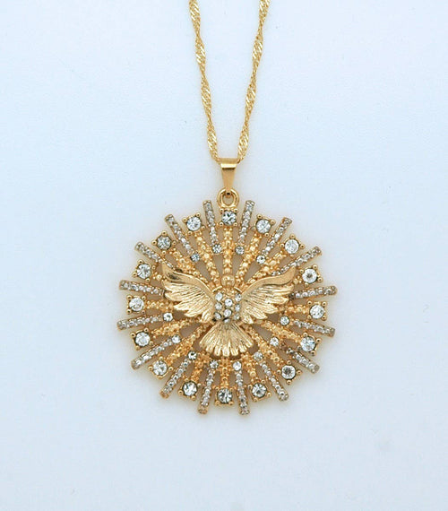 Holy Spirit Gold Plated Pendant Necklace