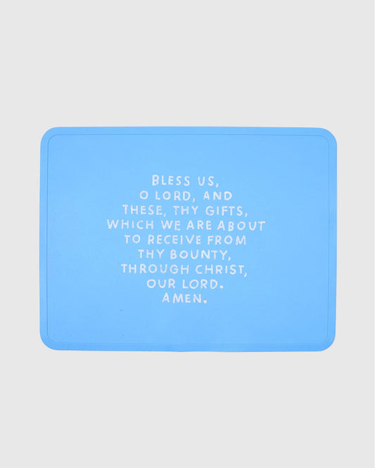 Meal Blessing Silicone Placemat: Cornflower Blue