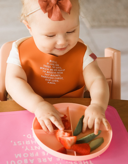 Meal Blessing Silicone Placemat: Cornflower Blue
